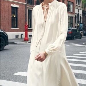 Zara Cream Long Sleeve Dress S